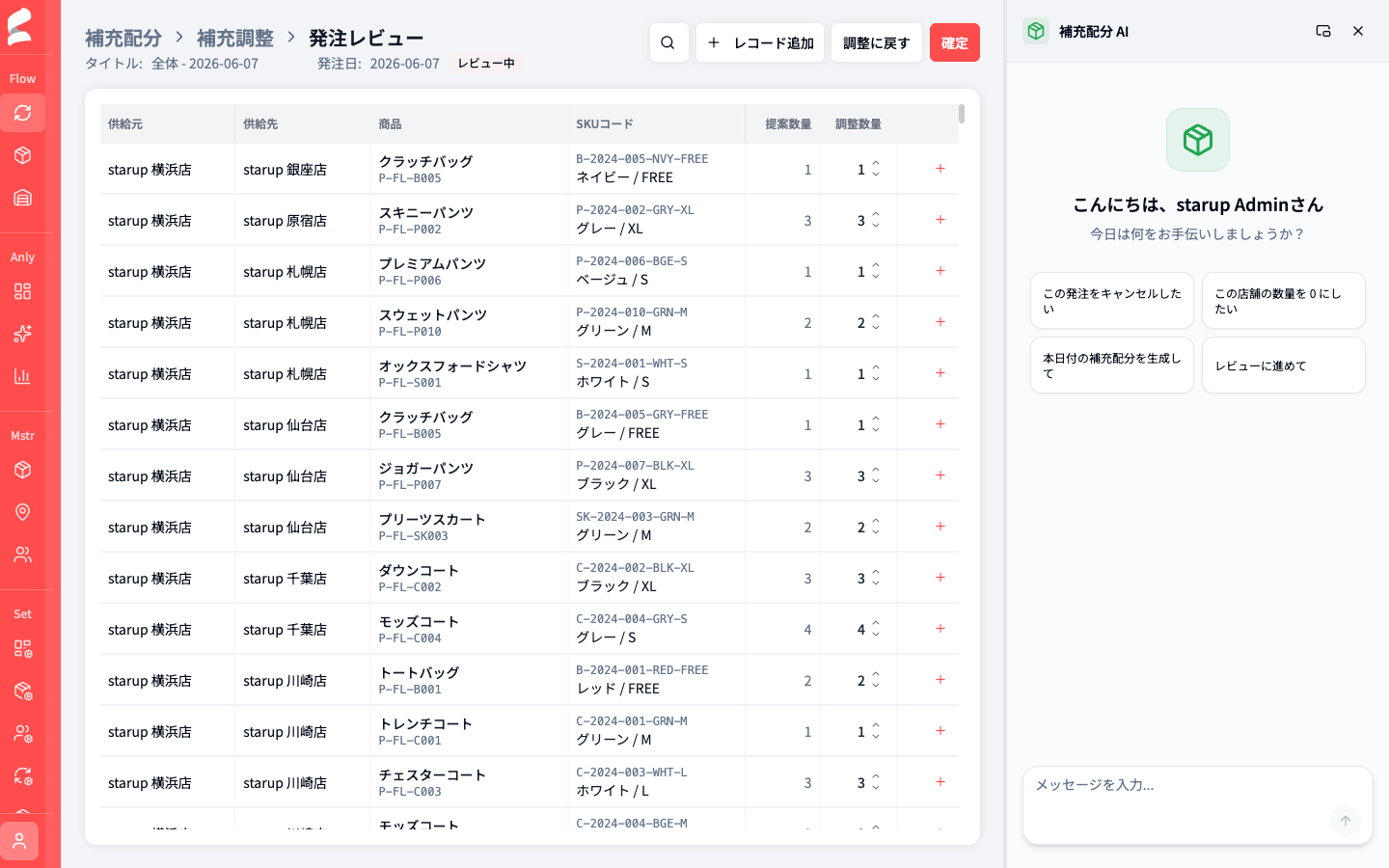 補充配分AI画面